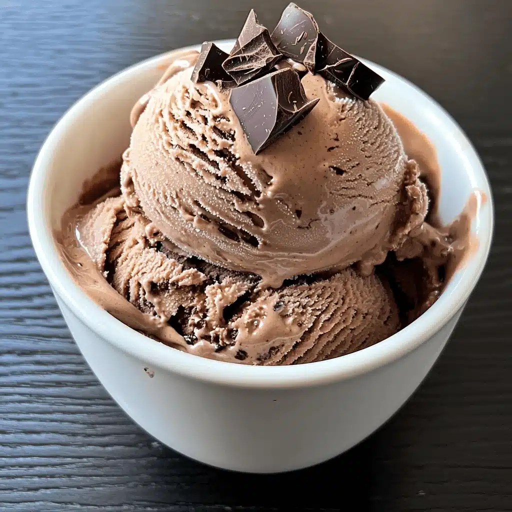 chocolate cottage cheese ice cream in bowl