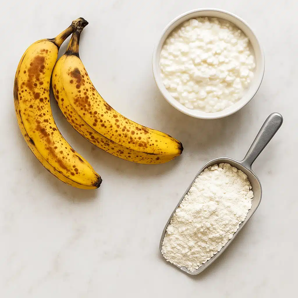 Easy Cottage Cheese Banana Bread 3 Ingredients – Moist & High Protein 10 Ingredients for 3-ingredients cottage cheese banana bread
