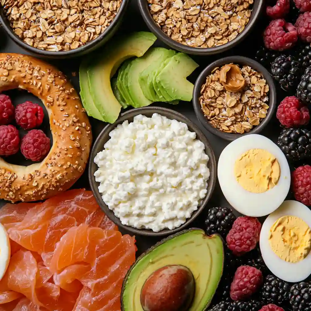 Top 12 High Protein Toppings for Cottage Cheese Bagels You’ll Love 9 High protein toppings for cottage cheese bagels including avocado, salmon, boiled eggs, berries, and granola