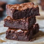 The Ultimate Fudgy Protein Brownies (That Actually Taste Like Dessert) 9 Protein brownies on parchment, fudgy texture
