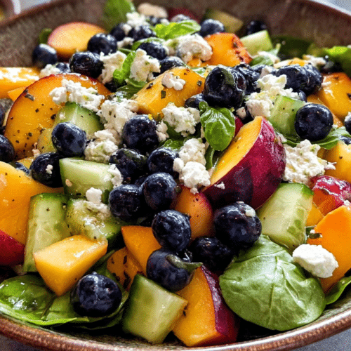 Blueberry Peach Feta Salad: Easy Summer Delight