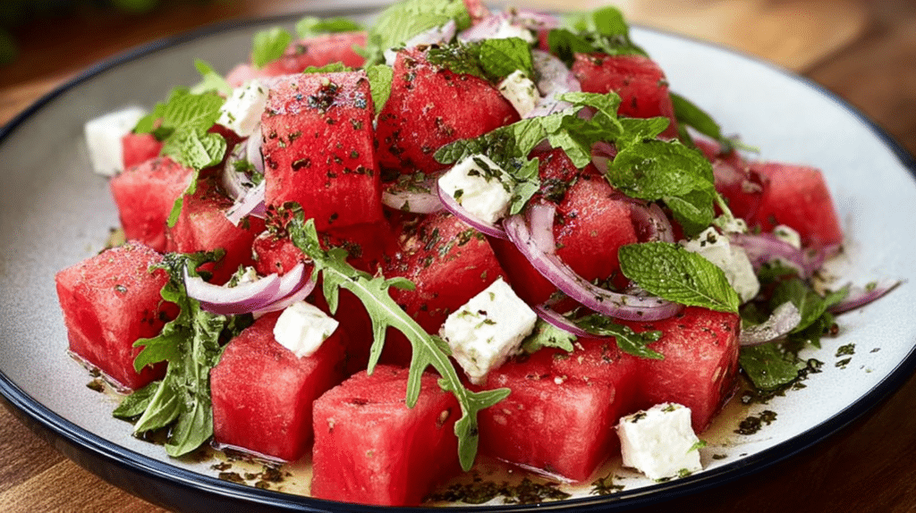 Watermelon Salad with Feta and Mint