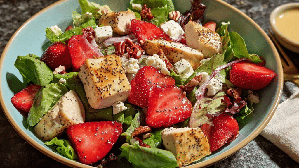 Strawberry Poppy Seed Salad with Chicken