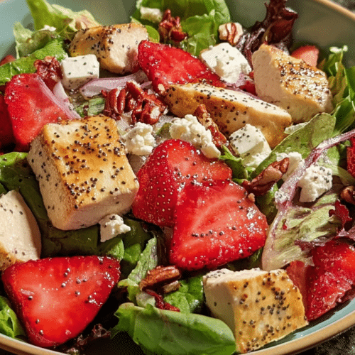 Strawberry Poppy Seed Salad with Chicken