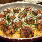 Garlic-Parmesan Chicken Meatballs with Creamy Orzo