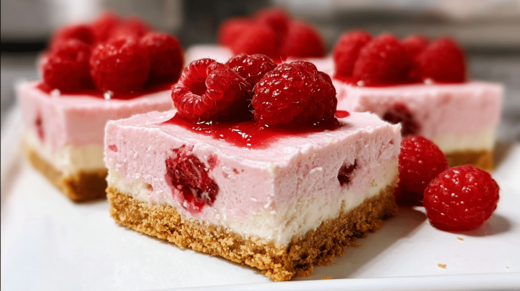 No-Bake Raspberry Cheesecake Squares