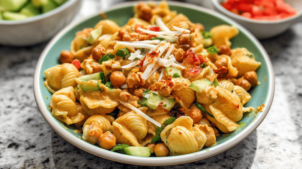 Buffalo Chickpea Pasta Salad: Easy & Flavorful