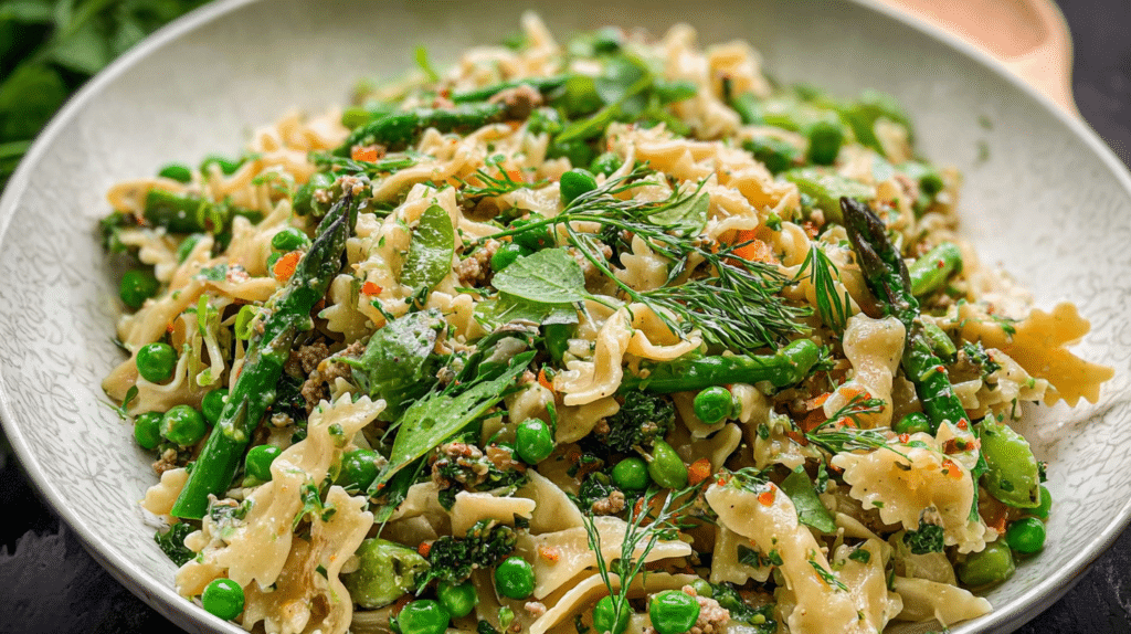 Herby Spring Pasta Salad With Protein